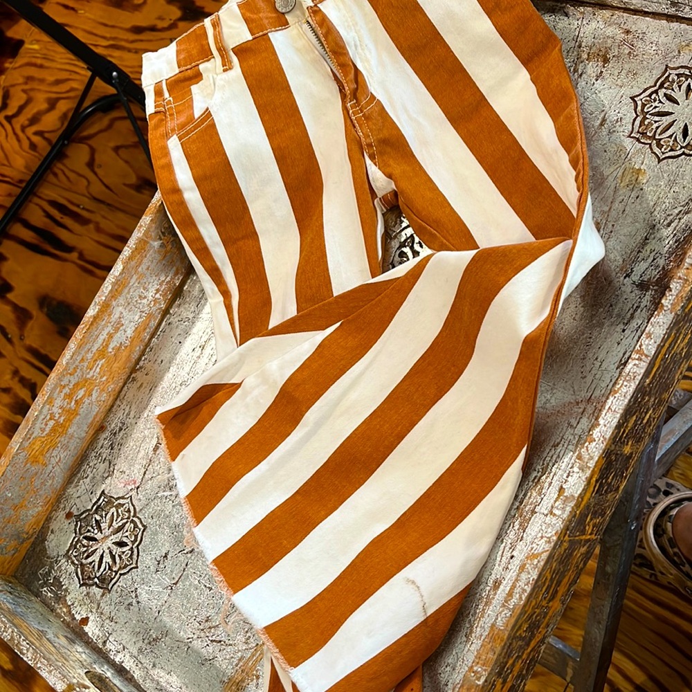 Boutique stripped bell bottoms.